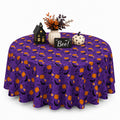 Fall Tablecloth Round 60 Inch Pumpkin Maple Leaf Thanksgiving Table Cloth