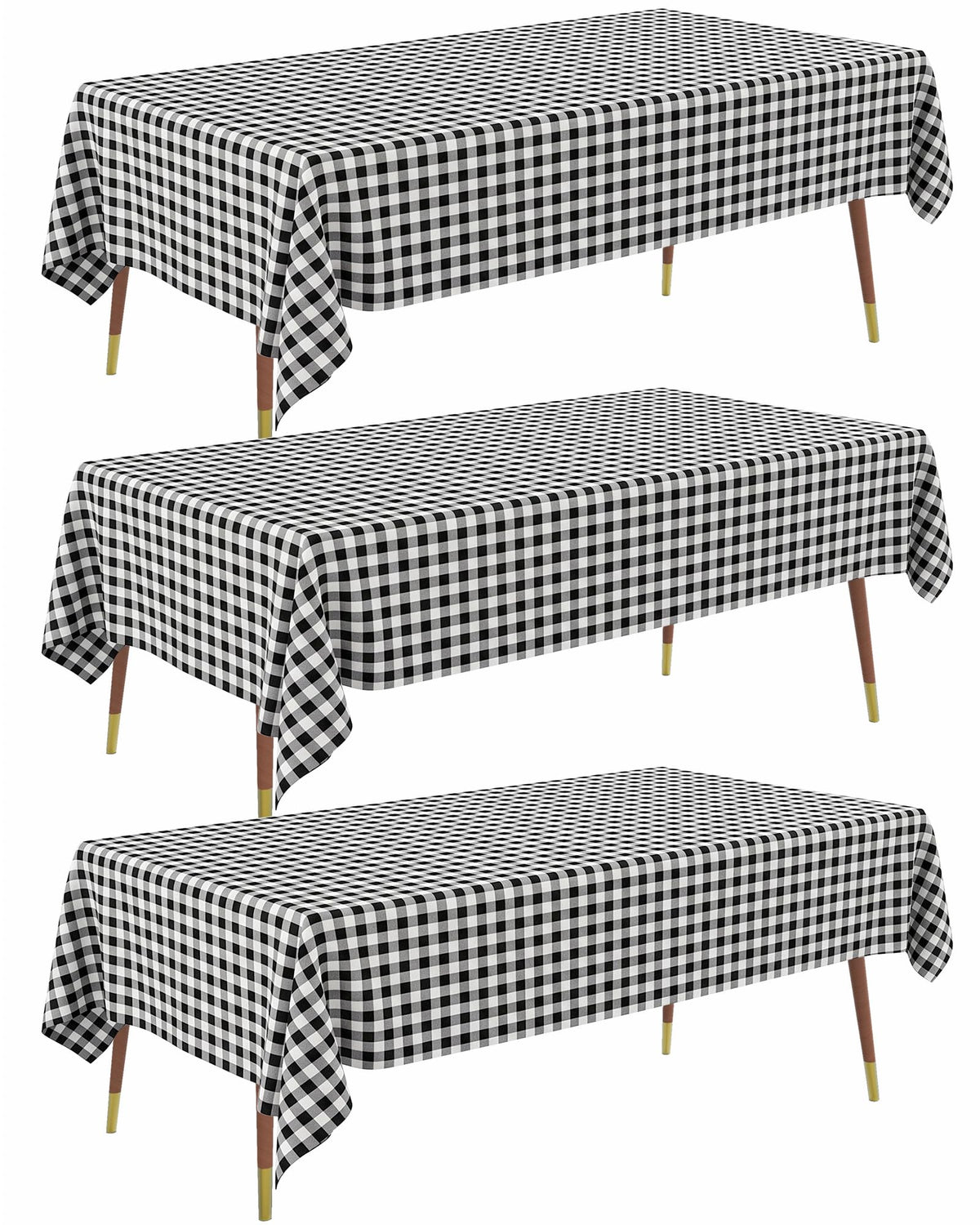 Pureegg Plastic Table Cloth Disposable 54x108 Gold 3Pack
