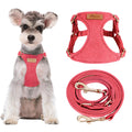 Puppytie xs Dog Harness with Multifunction Dog Leash,Soft Adjustable No Choke Escape Proof Pet Harness Vest,red-Camellia,XS