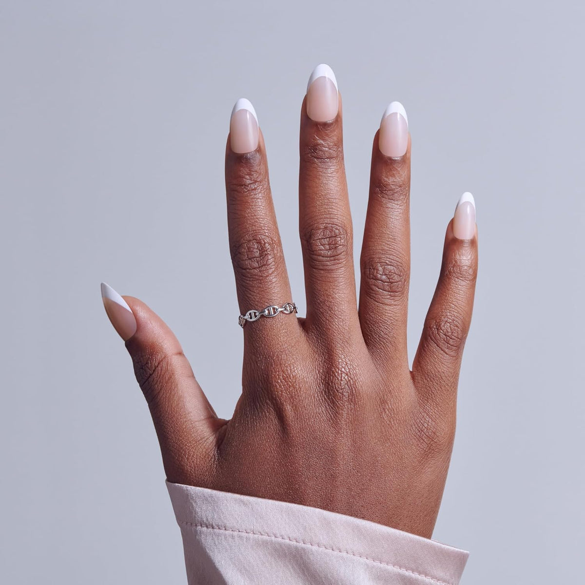 Kiss Core, Press On Nails, Nail glue included, 'Curiosity', White, Medium Size, Almond Shape, Includes 32 Nails, 2g Glue, 1 Manicure Stick, 1 Mini File