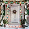 16.4 ft Christmas Tinsel Garland with Light, Multicolor, Red and Green