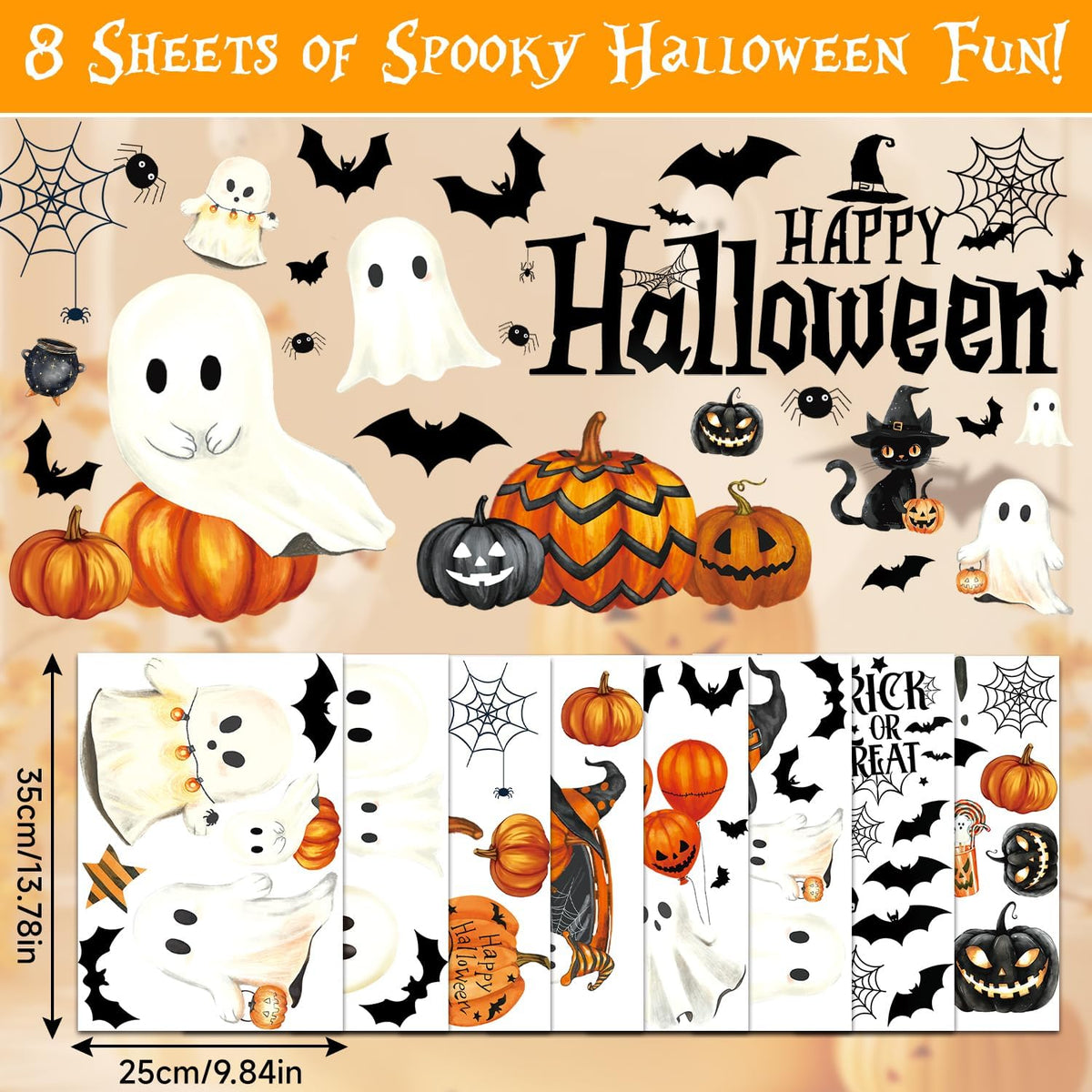 Halloween Window Clings Stickers Decor Fall Halloween Decorations Indoor