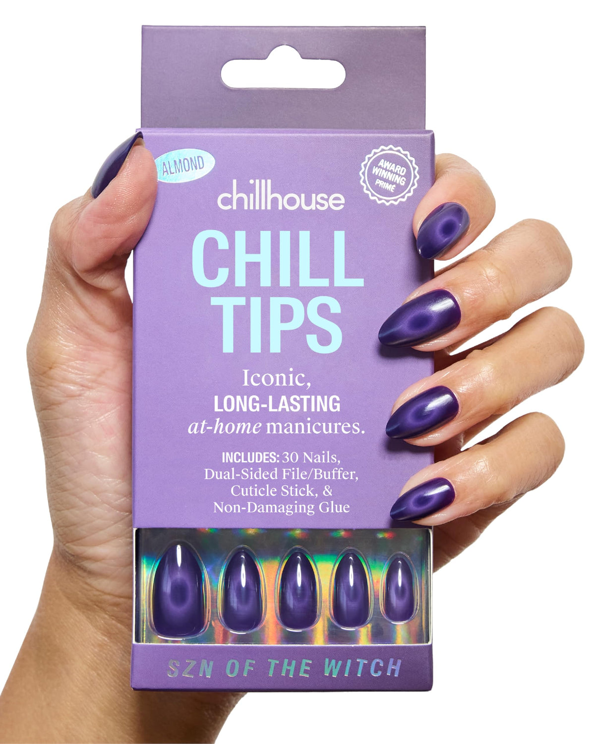 Chillhouse - Chill Tips, Press on Nails Kit - Sea Siren (Almond) - 30 Nail Shapes & Sizes - Up to 2 Weeks of Wear - Customizable Fit - Reusable - Latina Founded & Women Owned - Beauty & Self Care