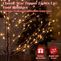 DUMOS 5 Ft Lighted Star Christmas Twig Tree with 200 LED Lights, Xmas Decor
