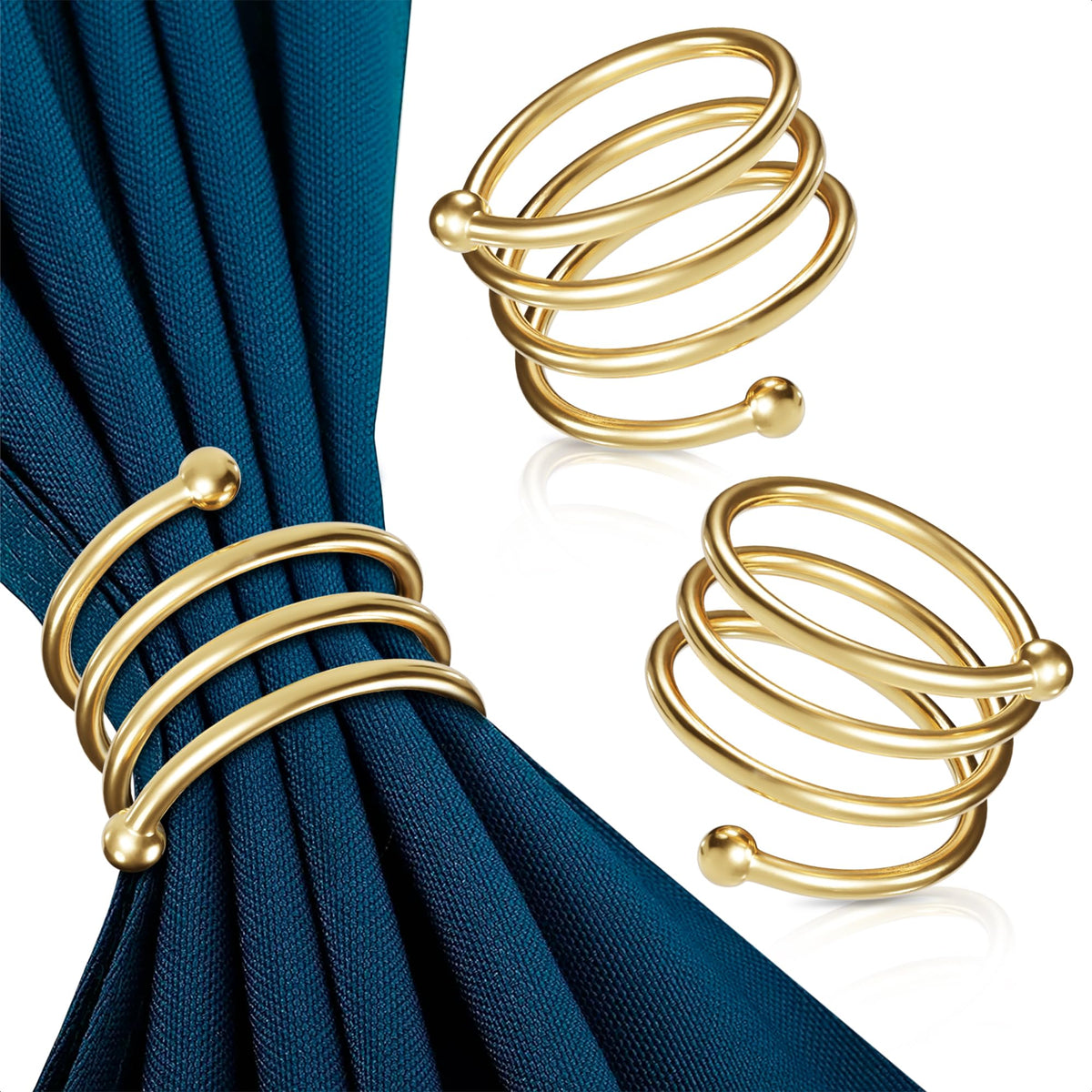 Thanksgiving Napkin Rings Set of 12 Gold Leaf, Christmas Napkin Rings