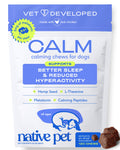 Native Pet Calming Chews for Dogs Medium Breed - 60 Calming Dog Treats - Hemp Seed, Melatonin, L-Theanine - Supports Calm Behavior - 30 Chews