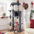 Yaheetech 63in Large Cat Tree for Heavy Cats up to 22lbs, Anti-Wobble Tower with Condo & Hammock, Space-Saving for Indoor Multi-Pet Households, Stops Furniture Scratching