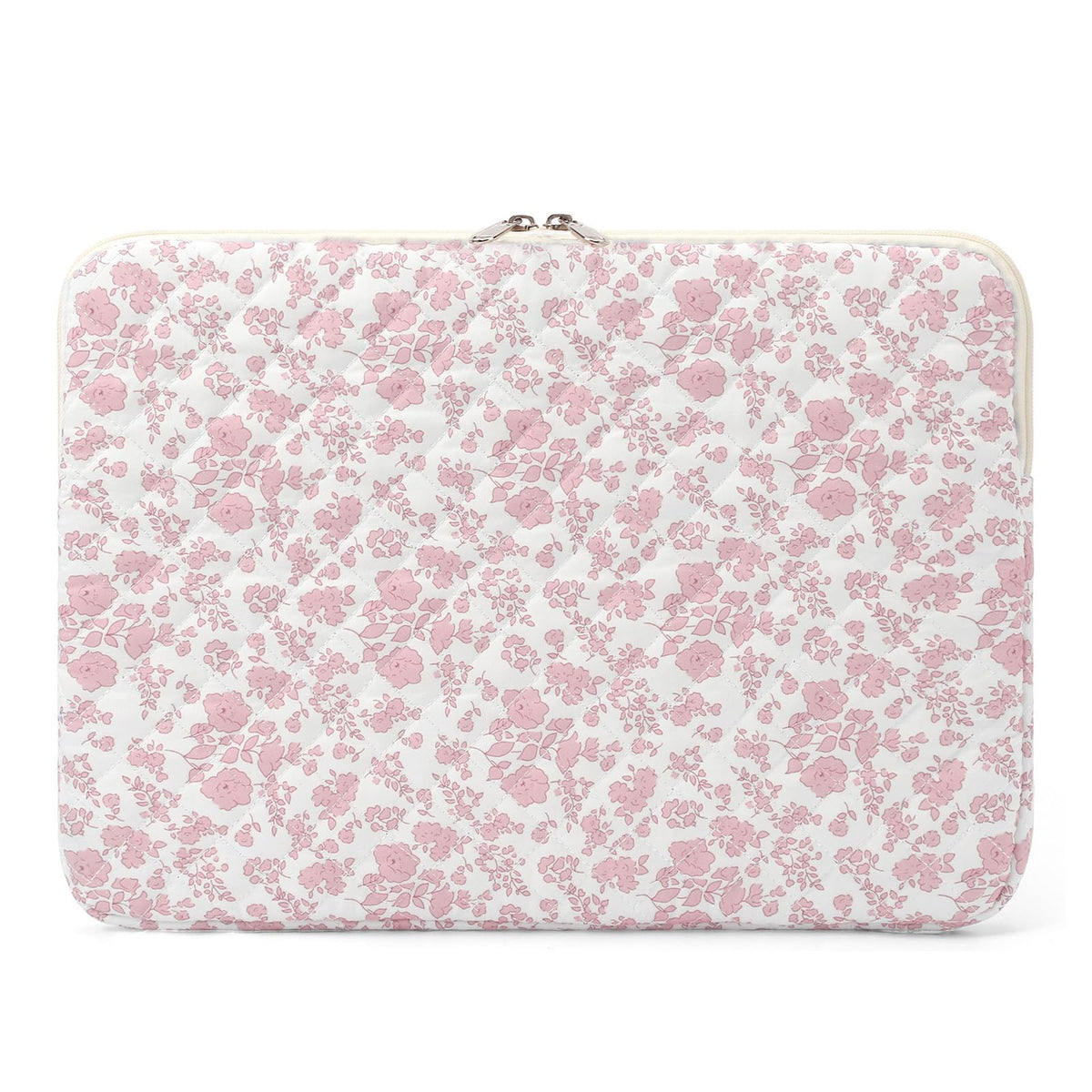 Puffy Laptop Sleeve 13 Inch Cute Quilted Laptop Protective Case Padded Floral Computer Sleeve for MacBook (A-Blue, 13 Inch)