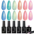 Beetles Halloween Cat Eye Gel Nail Polish Set, 6 Colors Glitter Gel