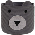 VK VK·LIVING Animal Baskets Large Woven Cotton Rope Storage with Cute Cat Design Laundry Organizer for Towels, Blanket, Toys, Clothes, Gifts – Cat Toy Box Pet or Baby Gift Baskets 15"Lx14H"