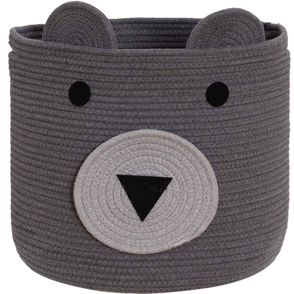 VK VK·LIVING Animal Baskets Large Woven Cotton Rope Storage with Cute Cat Design Laundry Organizer for Towels, Blanket, Toys, Clothes, Gifts – Cat Toy Box Pet or Baby Gift Baskets 15"Lx14H"