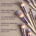 BS-MALL Makeup Brush Set 18 Pcs Professional Foundation Powder Concealers Eyeshadow Blush Synthetic Makeup Brushes with Labeled instruction Black Case Upgraded Version