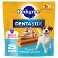 Pedigree Dentastix Small & Medium Breed Dog Treats, Original with Real Chicken, Dog Dental Treats, 21.1 oz. Bag (45 Treats Total)