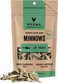Vital Essentials Freeze Dried Minnows Cat Treats | Single Ingredient | Premium Quality | Grain Free, Healthy Treats for Cats, 1 oz Bag