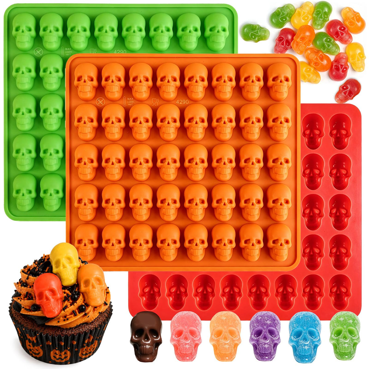 Fall Silicone Molds, Autumn Molds 3 Pack Silicone Pumpkin Thanksgiving Mold