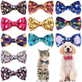 PET SHOW 10 Pack Fall Dog Bowties for Large Dogs Sliding on Collar