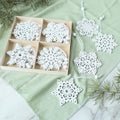 16 Pieces White Snowflakes Ornaments Christmas Tree Decorations