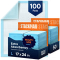 Chucks Pads Disposable Adult Underpads [100-Pack] 30"x36" XXL Extra-Large Super-Absorbent Incontinence Bed Pads – Mattress Protector Pee Pads for Adults, Kids & Pets – Bed Protection & Training