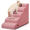 Aodisman Dog Stairs for Small Dogs and Cats,3-Step Pet Ramp for Bed & Couch | 15.7" H Non-Slip Sturdy Dog Steps with Curved Ramp for Senior,Short-Legged Dogs,Puppy and Cats to Reach Sofa or Chair,Grey