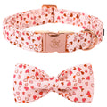Fall Dog Collar with Bow, Black and Orange Print Fall Pet Collars Small