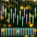 Cinnvoice 36 Pcs Iridescent Christmas Icicle Ornaments for Christmas Decor