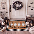 Tinideya 2 23.6 X 35.4 Inches Plaid Ghost Red Brown | Layered Coir Doormat Set, Non Slip Backing for Outdoor Entryway, Buffalo Plaid Seasonal Design, Front Porch Home Decor