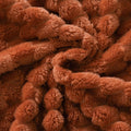Puncuntex Burnt Orange Throw Blanket 50"×60" Fuzzy 3D Jacquard Decorative