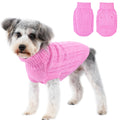 Dog Sweaters for Small Dogs Small Dog Clothes for Winter Solid Knitted Puppy Clothes Warm Turtleneck Doggy Coat Pullover Pet Cat Sweater with Heart-Shape Design(Khaki, X-Small)