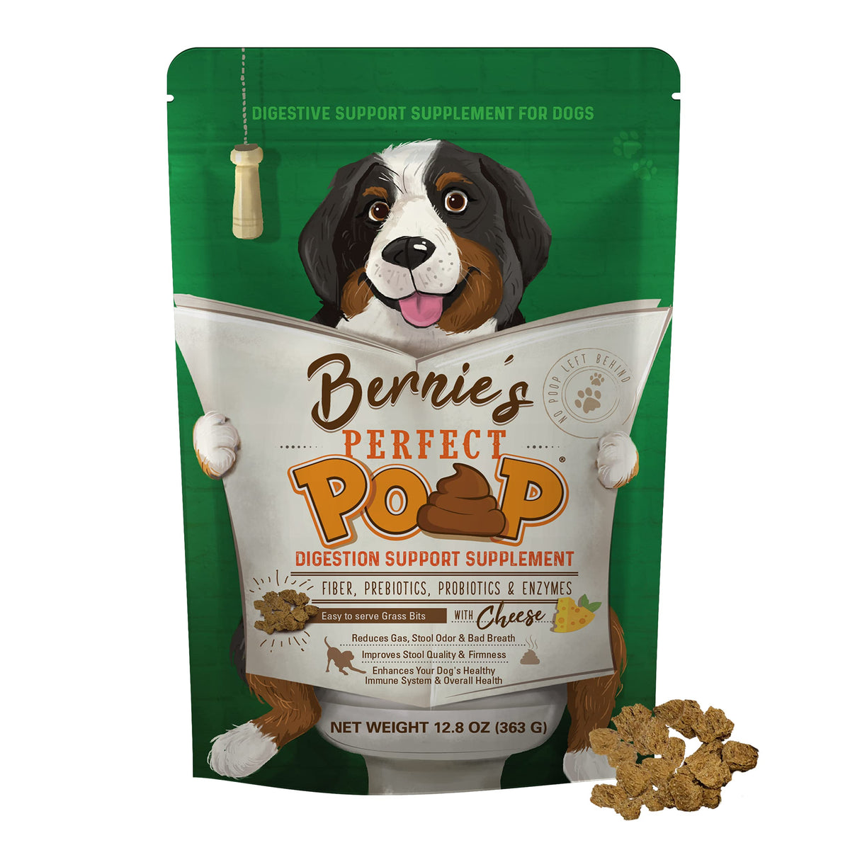 Perfect Poop Digestion & General Health Supplement for Dogs: Fiber, Prebiotics, Probiotics & Enzymes Relieves Digestive Conditions, Optimizes Stool, and Improves Health (Chicken, 4.2)