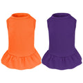 2 Pcs Dog Dresses Cat Skirt Solid Color Dog Clothes Summer Sleeveless Puppy Girl Clothes for Small Pet Dogs Cats (Yellow,Pink, Medium)