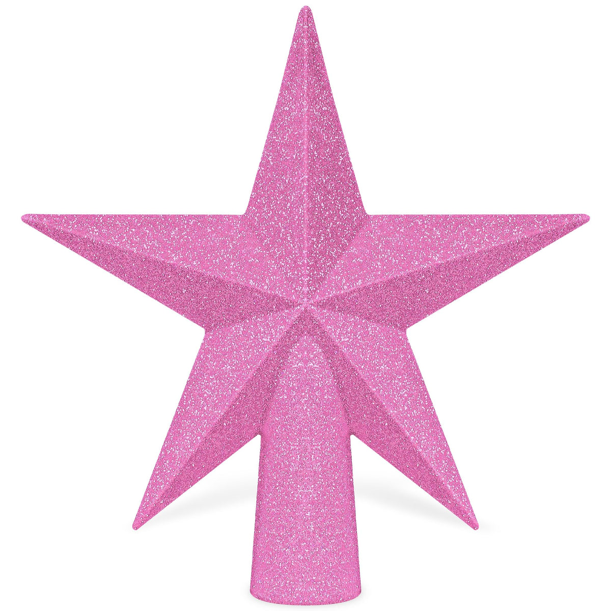 Christmas Tree Star Topper, 8" Gold Glitter Xmas Star Tree Decorations, 3D