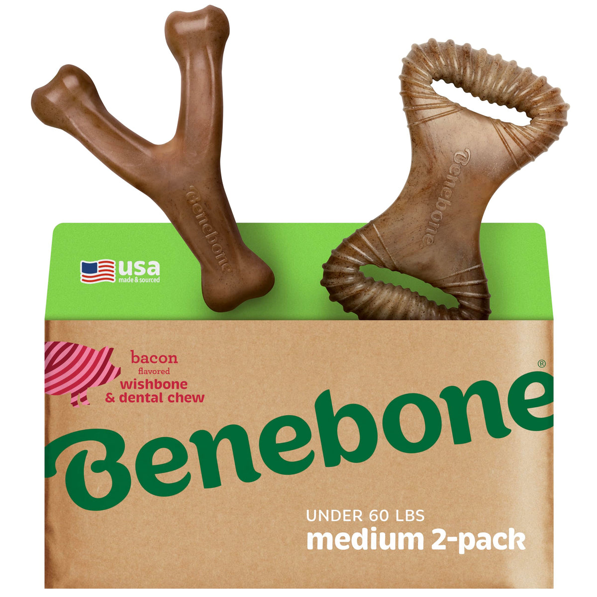 Benebone Large 4-Pack Dog Toys for Aggressive Chewers – Under 90 lbs
