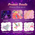 Fedio Princess Dress Up for Girls, Unicorn Light Up Princess Cape Set