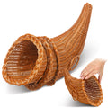 Dandat 1 Pcs Fall Cornucopia Basket Centerpiece 13.78 Inch, Imitation Vine