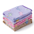1 Pack 3 Blankets Super Soft Fluffy Premium Fleece Pet Blanket Flannel Paw Printed Throw for Dog Puppy Cat (Small 23x16'', Brown, Pink, White)