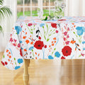 Rectangle Waterproof Vinyl Table Cloth, Wipeable Tablecloth with Flannel Backing, Plastic Table Cover for Fall, Thanksgiving (Pumpkin, 52" x 70")