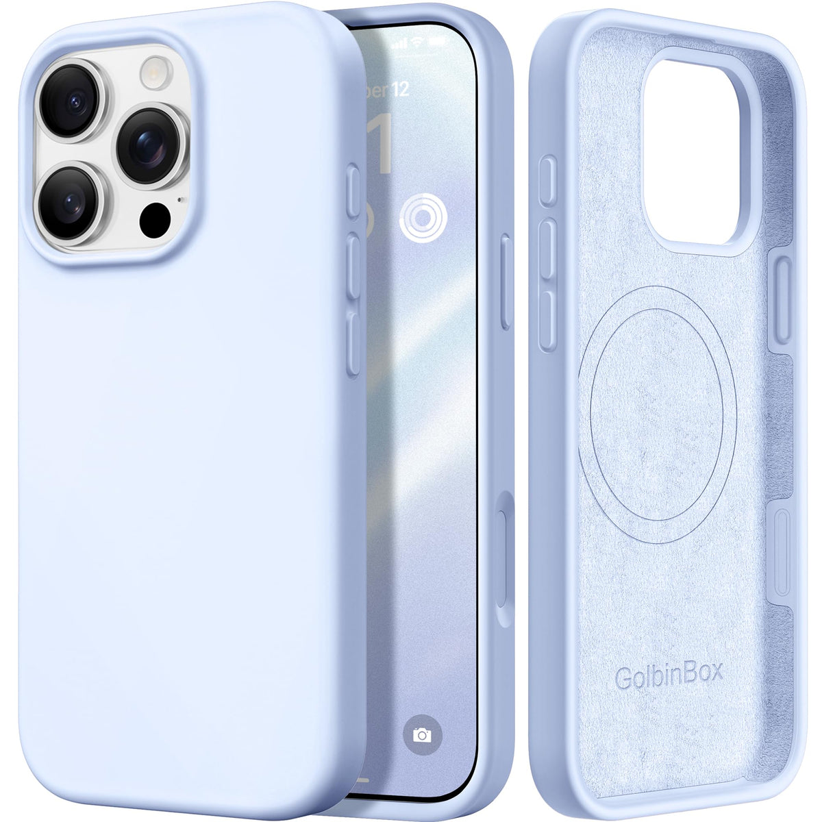 GolbinBox Magnetic for iPhone 16 Pro Max Case, Silicone Cover, Chalk Pink