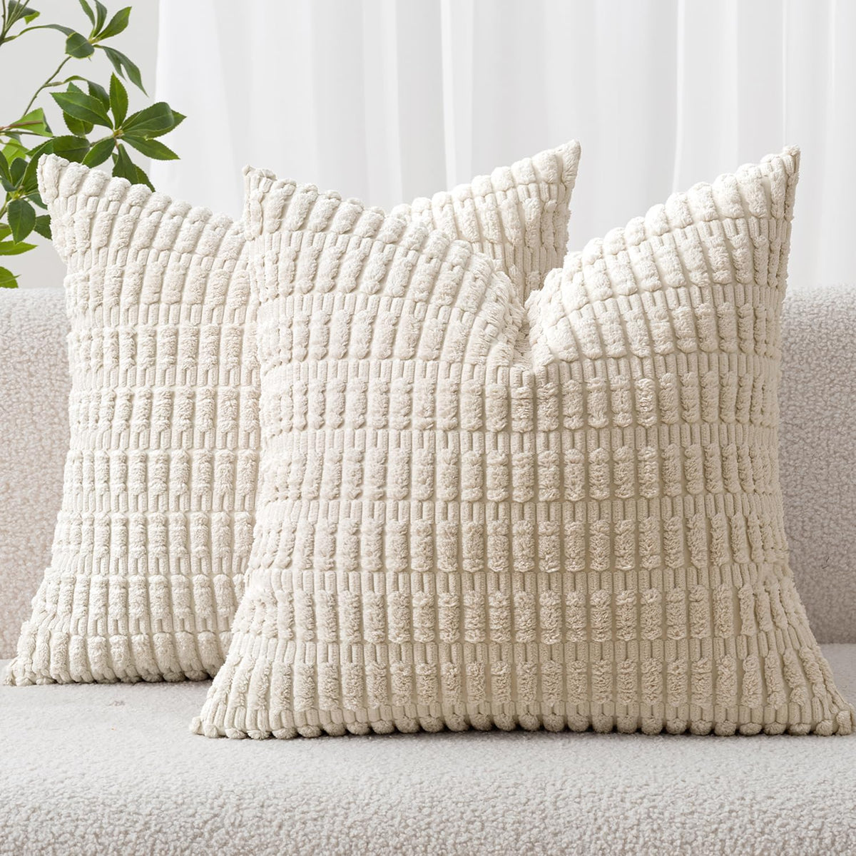 MIULEE Fall Decorative Throw Pillow Covers 18x18 Dark Rust Pack of 2