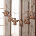 8 Pcs Rustic Christmas Tree Ornaments, Farmhouse Wooden Christmas Ornament