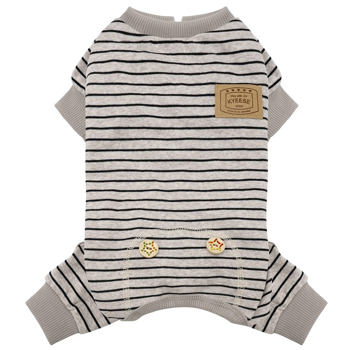 KYEESE Striped Dog Pajamas for Medium Large Dog Stretchy Onesie Daily Wear
