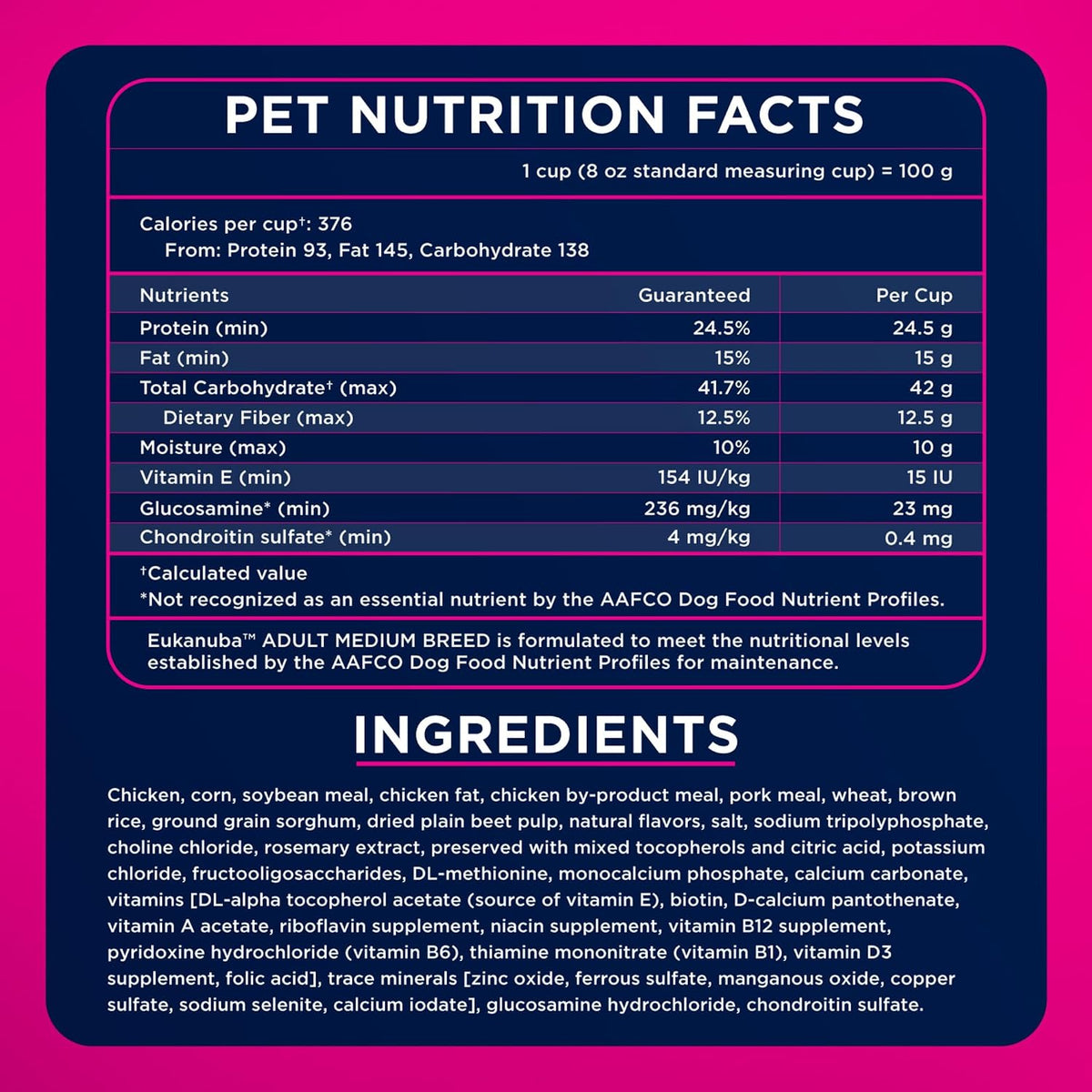 Eukanuba Adult Medium Breed Dry Dog Food, 35 lb bag.