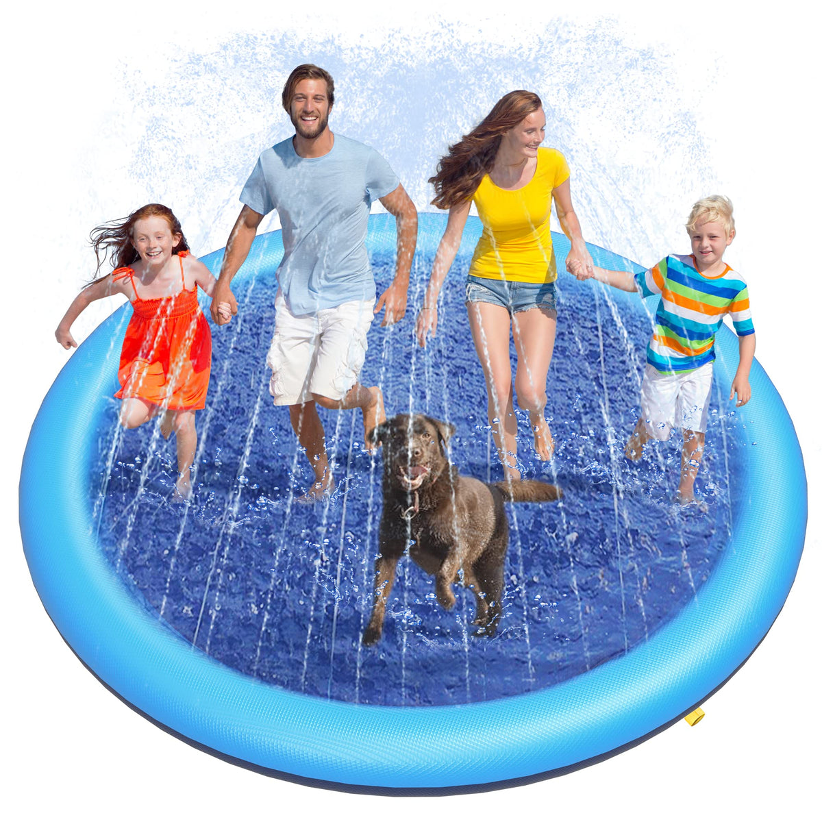 Peteast Dog Pool, Anti-Slip Splash Pad for Dogs, 67 in, Blue