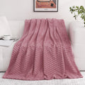 Puncuntex Burnt Orange Throw Blanket 50"×60" Fuzzy 3D Jacquard Decorative