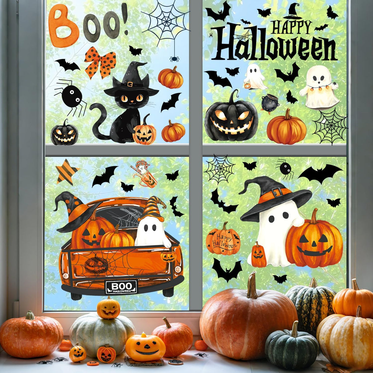 Halloween Window Clings Stickers Decor Fall Halloween Decorations Indoor