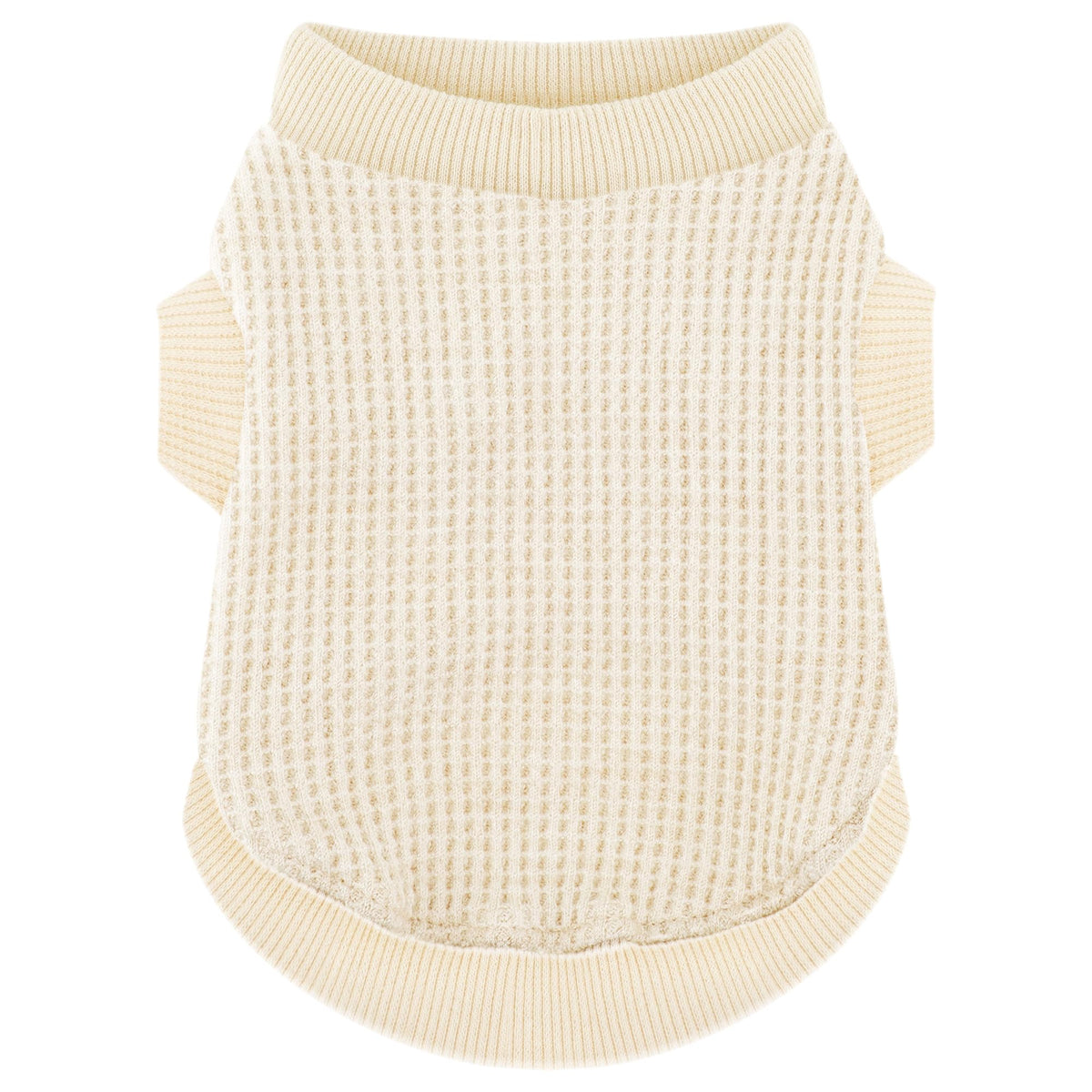 Cozy Lightweight Dog Sweaters Shirt for Small Puppies: Stretchable Beige Tank Top Attire, Perfect for Chihuahuas and Yorkies - Enhancing Comfort and Playfulness on Chilly Days - Medium