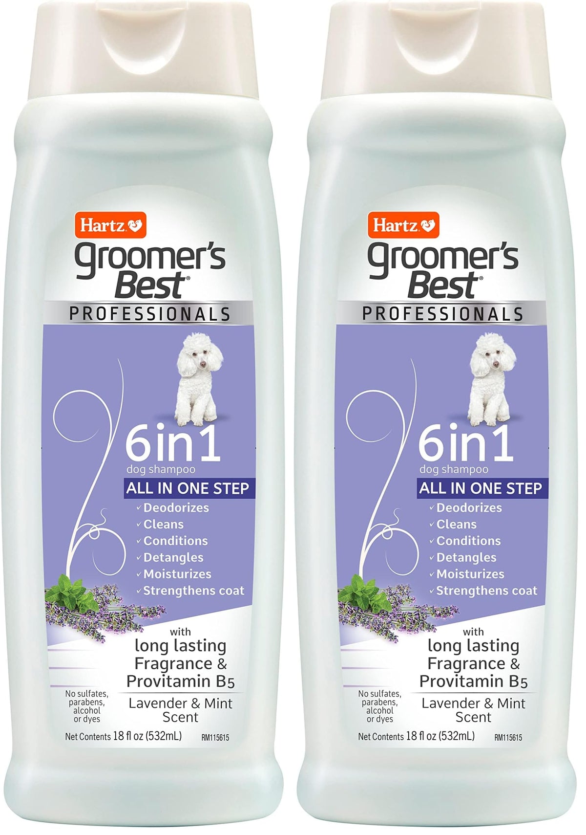 Hartz Groomer's Best Professionals 6-in-1 Dog Shampoo and Conditioner in One, 18 oz