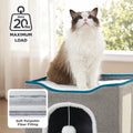 Bedsure Cat House Bed for Indoor Cats with Fluffy Ball and Scratch Pad,Grey | 16.5x16.5x13 in,Large Cat Cave for Multiple Pets,Foldable Cat Hideway Cube for Sleeping Kitten