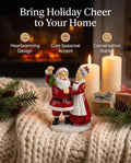 5.5'' Santa and Mrs. Claus Mistletoe Figurine Christmas Tabletop Decor
