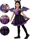 Spooktacular Creations Halloween Girl Purple Bat Tutu Costume, Toddler Bat Vampire Outfit for Kids Halloween Dress Up Party