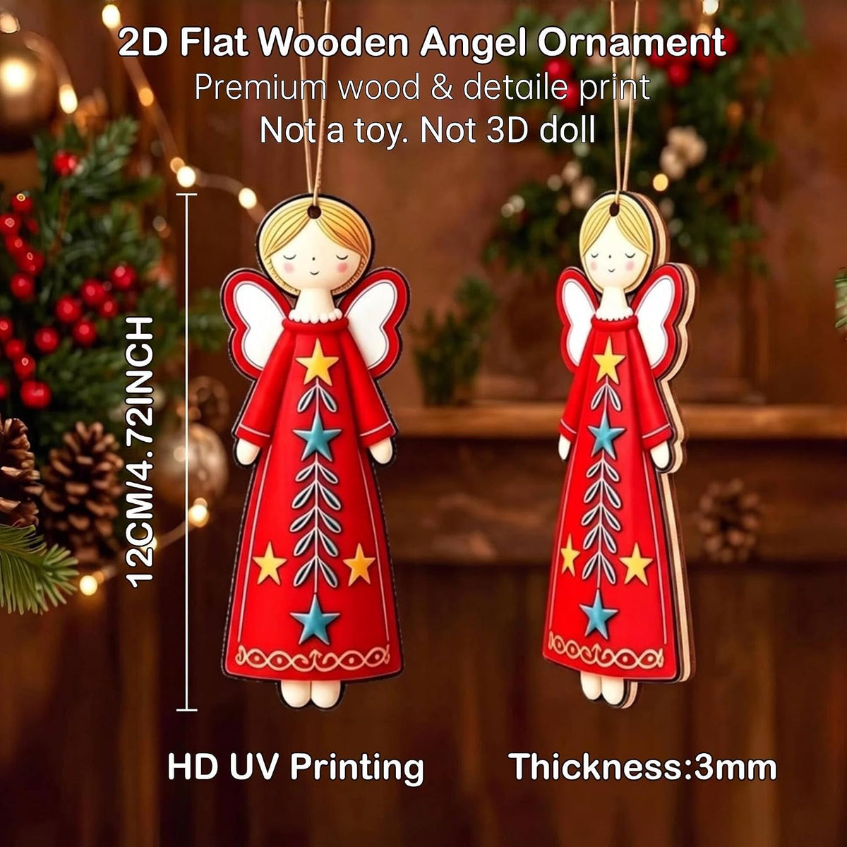 18Pcs Colorful Angel Christmas Ornaments